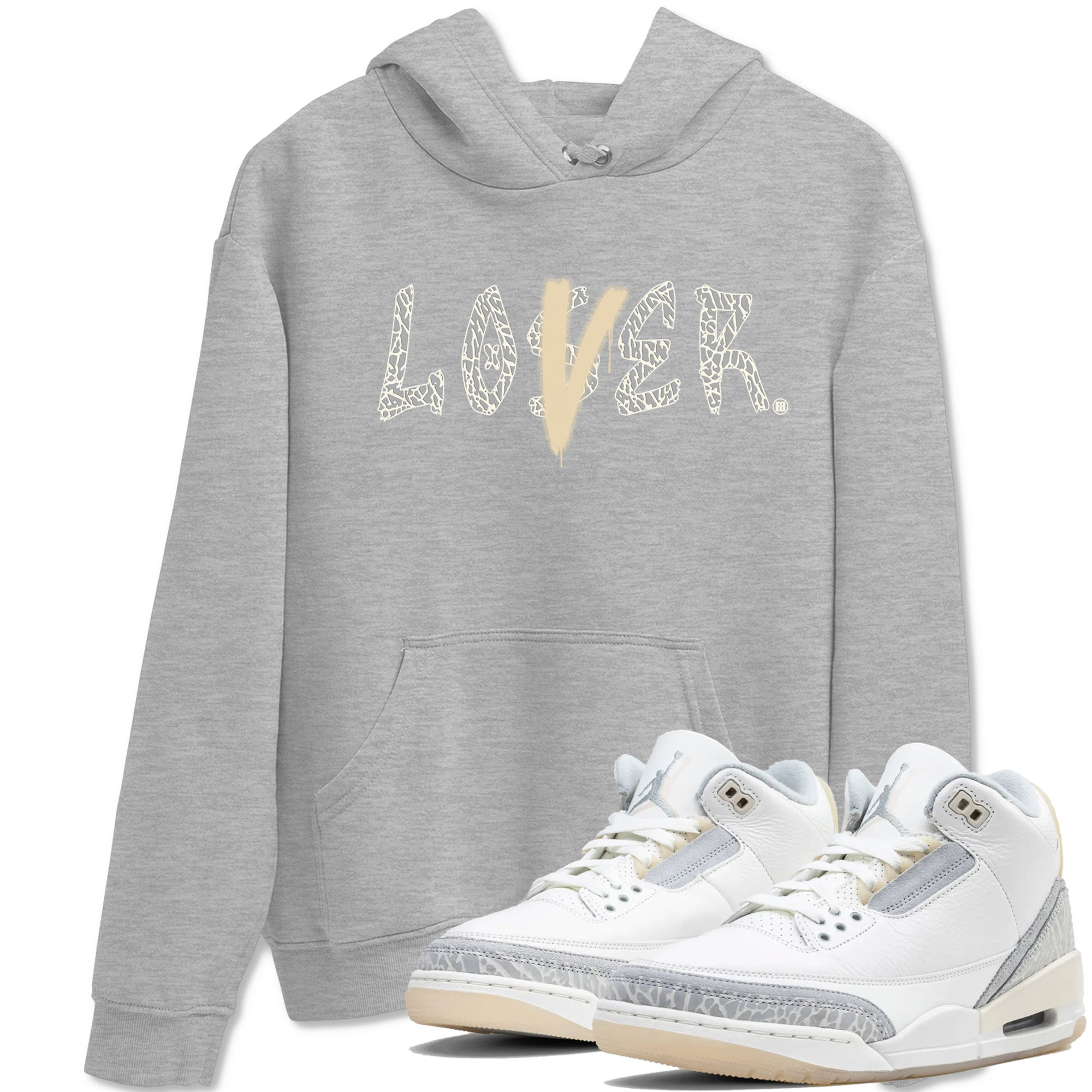 Air Jordan 3 Craft Ivory shirt to match jordans Loser Lover sneaker tees 3s Ivory SNRT Sneaker Release Tees unisex cotton Heather Grey 1 crew neck shirt