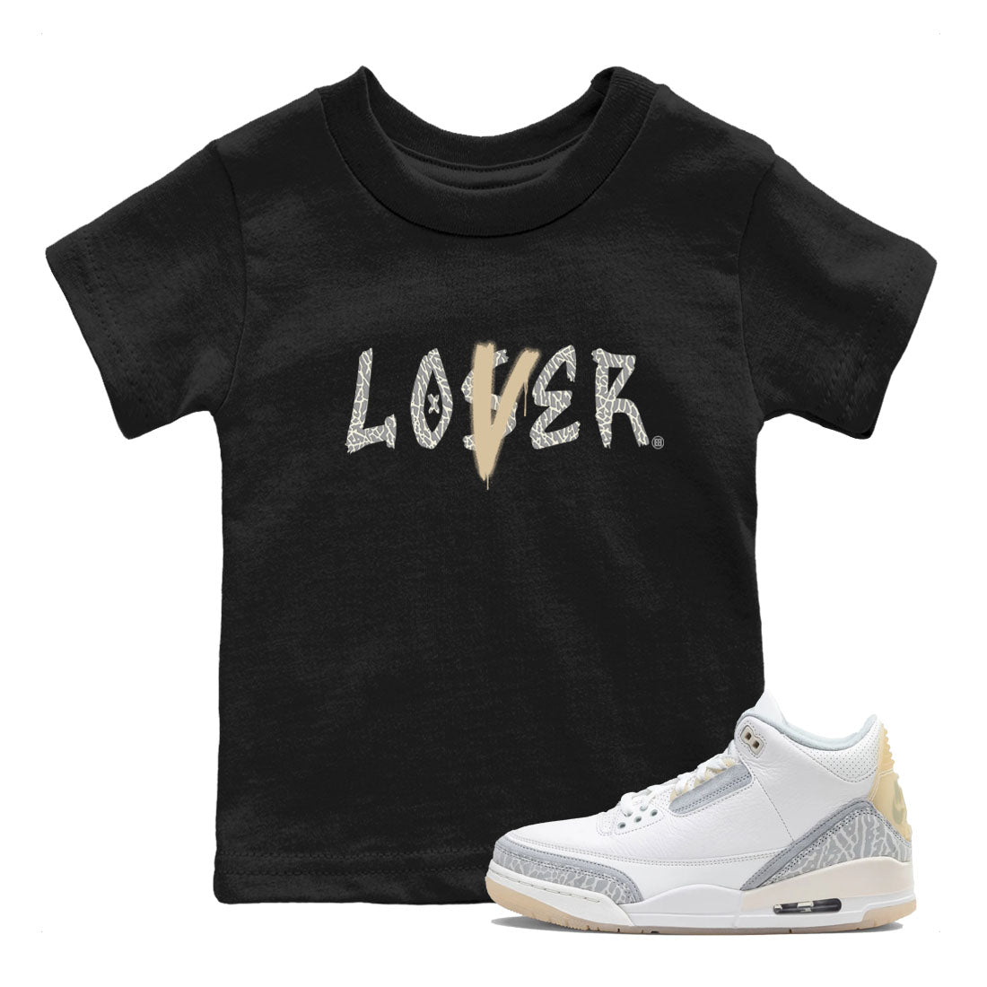 Air Jordan 3 Craft Ivory shirt to match jordans Loser Lover sneaker tees 3s Ivory SNRT sneaker release tees baby toddler Black 1 cotton Shirt