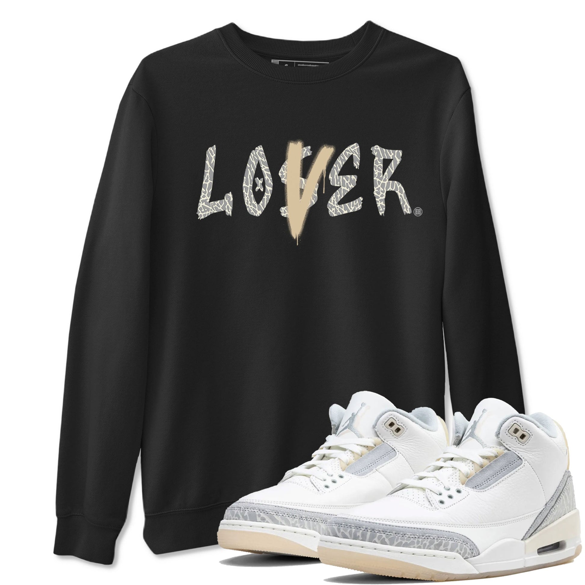 Air Jordan 3 Craft Ivory shirt to match jordans Loser Lover sneaker tees 3s Ivory SNRT Sneaker Release Tees unisex cotton Black 1 crew neck shirt