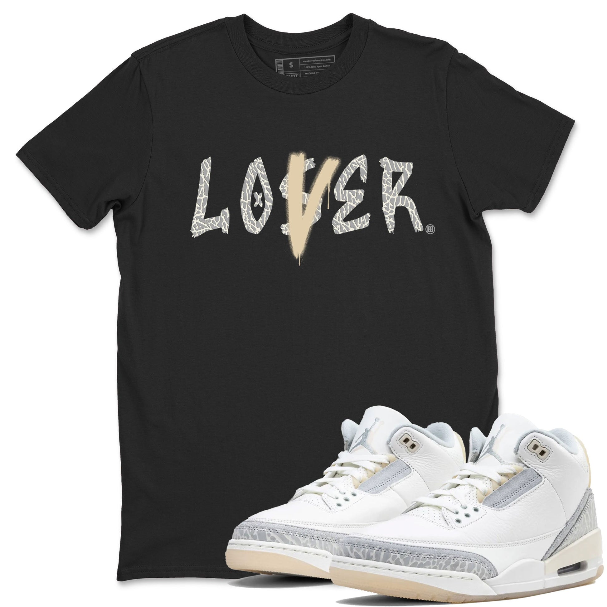 Air Jordan 3 Craft Ivory shirt to match jordans Loser Lover sneaker tees 3s Ivory SNRT Sneaker Release Tees unisex cotton Black 1 crew neck shirt