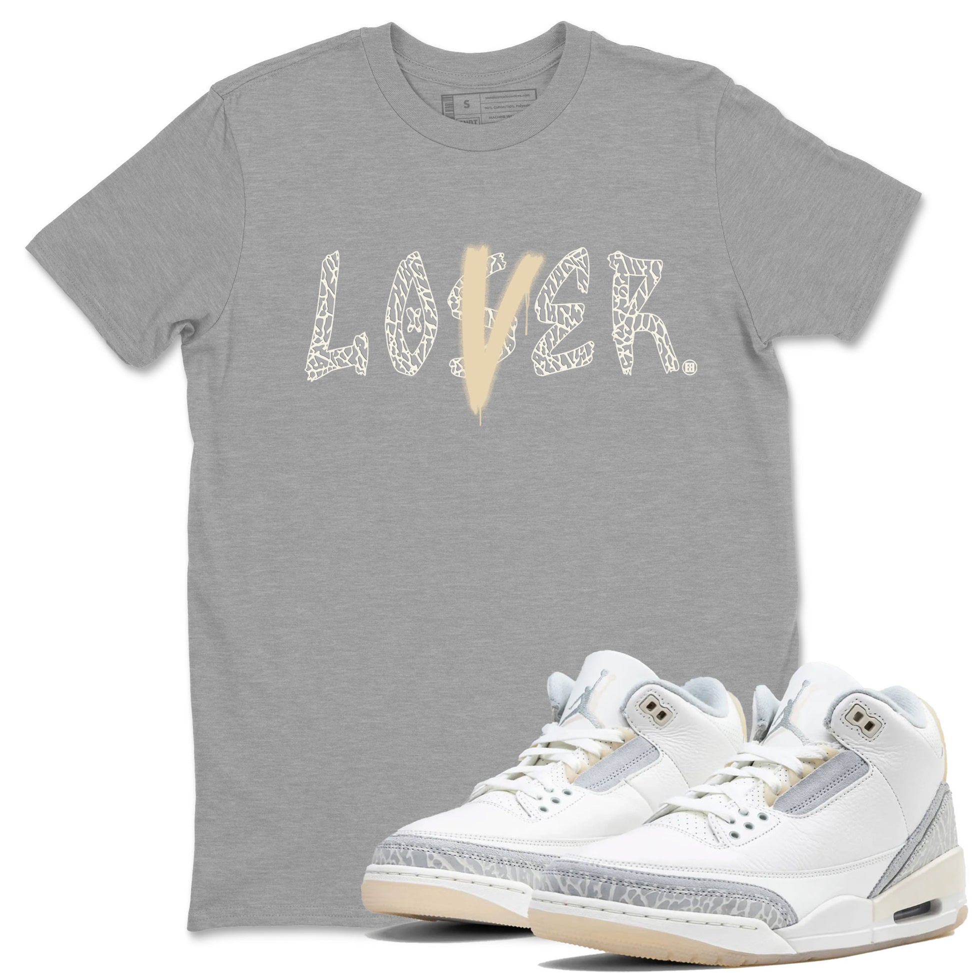 Air Jordan 3 Craft Ivory shirt to match jordans Loser Lover sneaker tees 3s Ivory SNRT Sneaker Release Tees unisex cotton Heather Grey 1 crew neck shirt