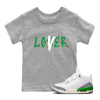 Air Jordan 3 Lucky Green Sneaker Match Tees Loser Lover Sneaker Tees Jordan 3 Retro Lucky Green Sneaker Release Tees Kids Shirts Heather Grey 1