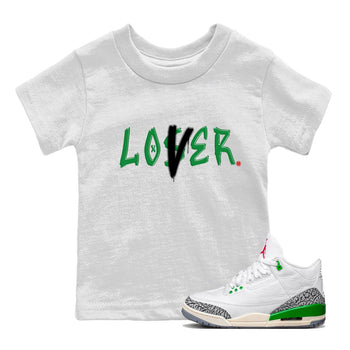 Air Jordan 3 Lucky Green Sneaker Match Tees Loser Lover Sneaker Tees Jordan 3 Retro Lucky Green Sneaker Release Tees Kids Shirts White 1