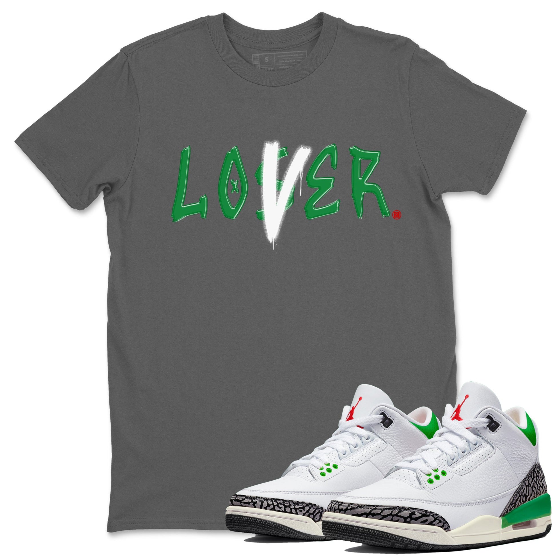 Air Jordan 3 Lucky Green Sneaker Match Tees Loser Lover Sneaker Tees Jordan 3 Retro Lucky Green Sneaker Release Tees Unisex Shirts Cool Grey 1