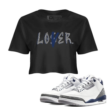Air Jordan 3 Midnight Navy shirt to match jordans Loser Lover sneaker tees AJ3 Midnight Navy SNRT Sneaker T Shirt  Black 1 crop length shirt