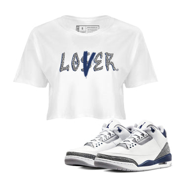 Air Jordan 3 Midnight Navy shirt to match jordans Loser Lover sneaker tees AJ3 Midnight Navy SNRT Sneaker T Shirt  White 1 crop length shirt