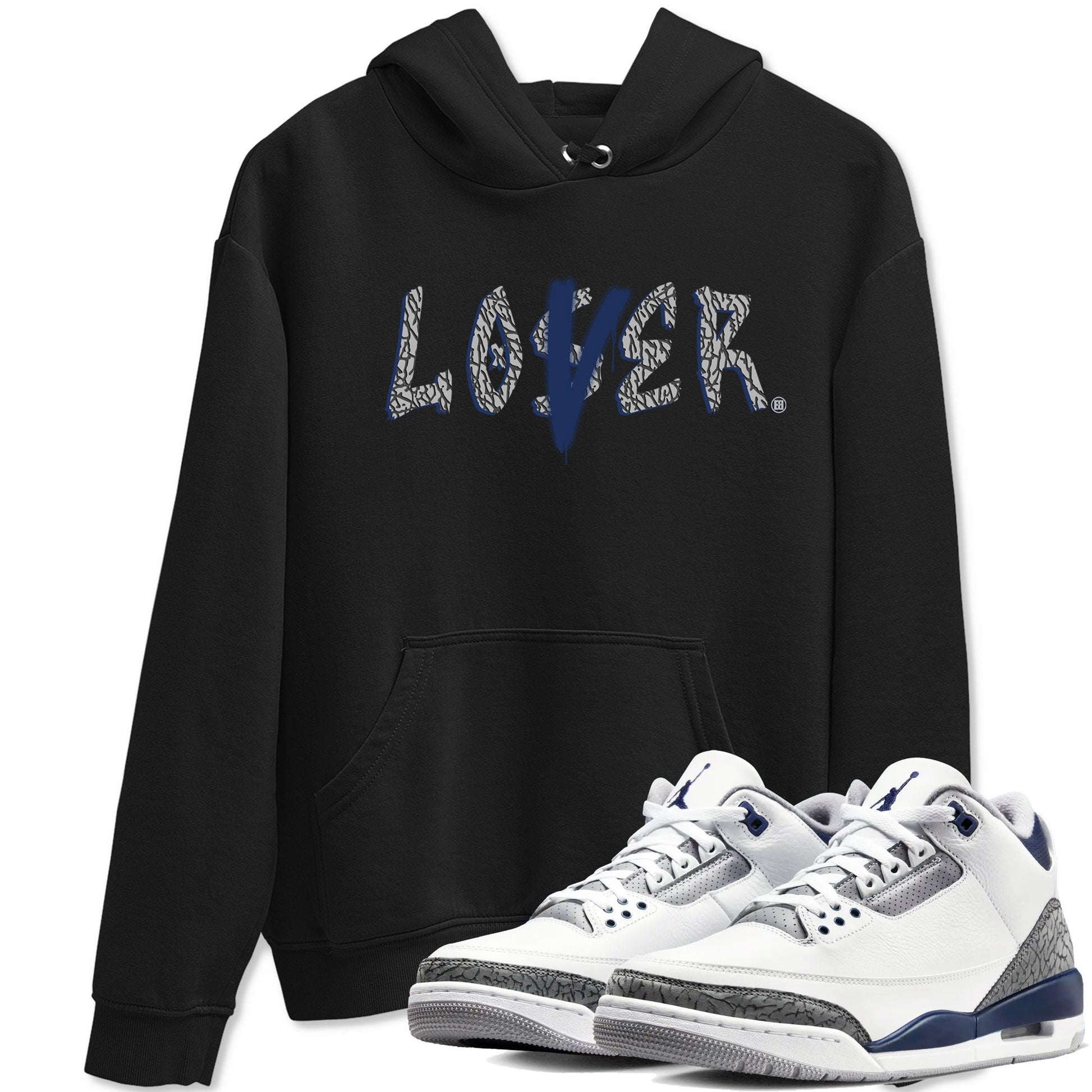 Air Jordan 3 Midnight Navy shirt to match jordans Loser Lover sneaker tees 3s Midnight Navy SNRT Sneaker T Shirt  unisex cotton Black 1 crew neck shirt