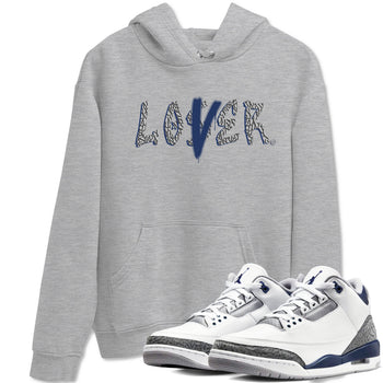 Air Jordan 3 Midnight Navy shirt to match jordans Loser Lover sneaker tees 3s Midnight Navy SNRT Sneaker T Shirt  unisex cotton Heather Grey 1 crew neck shirt