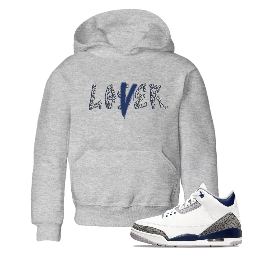Air Jordan 3 Midnight Navy shirt to match jordans Loser Lover sneaker tees AJ3 Midnight Navy SNRT Sneaker T Shirt  baby toddler Heather Grey 1 cotton Shirt