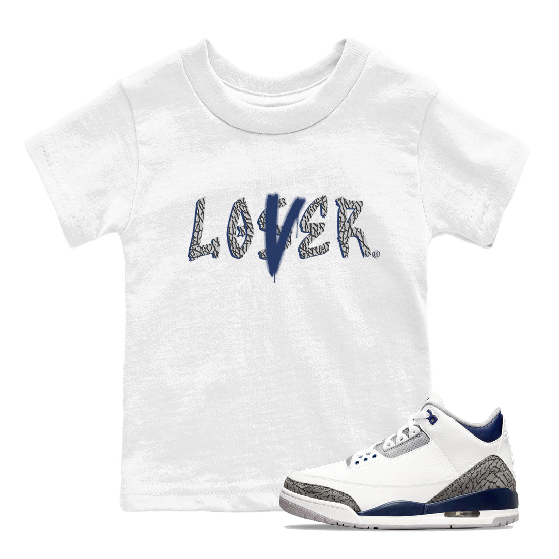 Air Jordan 3 Midnight Navy shirt to match jordans Loser Lover sneaker tees AJ3 Midnight Navy SNRT Sneaker T Shirt  baby toddler White 1 cotton Shirt