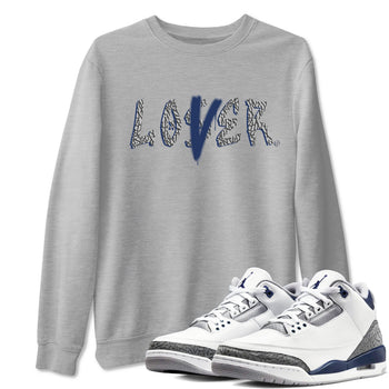 Air Jordan 3 Midnight Navy shirt to match jordans Loser Lover sneaker tees 3s Midnight Navy SNRT Sneaker T Shirt  unisex cotton Heather Grey 1 crew neck shirt