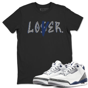 Air Jordan 3 Midnight Navy shirt to match jordans Loser Lover sneaker tees 3s Midnight Navy SNRT Sneaker T Shirt  unisex cotton Black 1 crew neck shirt