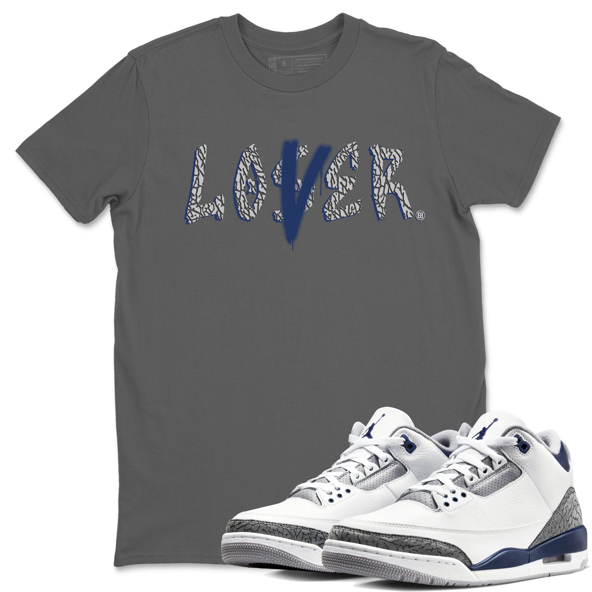 Air Jordan 3 Midnight Navy shirt to match jordans Loser Lover sneaker tees 3s Midnight Navy SNRT Sneaker T Shirt  unisex cotton Cool Grey 1 crew neck shirt
