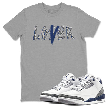 Air Jordan 3 Midnight Navy shirt to match jordans Loser Lover sneaker tees 3s Midnight Navy SNRT Sneaker T Shirt  unisex cotton Heather Grey 1 crew neck shirt