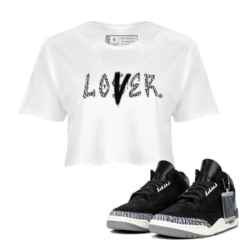 AJ3 Retro Off Noir shirt to match jordans Loser Lover sneaker tees Air Jordan 3 Off Noir SNRT Sneaker Tees Casual Crew Neck T-Shirt White 1 Crop T-Shirt