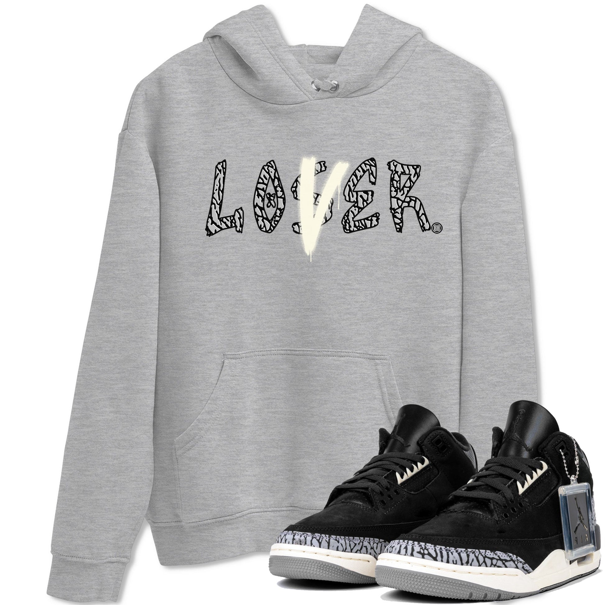 AJ3 Retro Off Noir shirt to match jordans Loser Lover sneaker tees Air Jordan 3 Off Noir SNRT Sneaker Tees Casual Crew Neck T-Shirt Unisex Heather Grey 1 T-Shirt