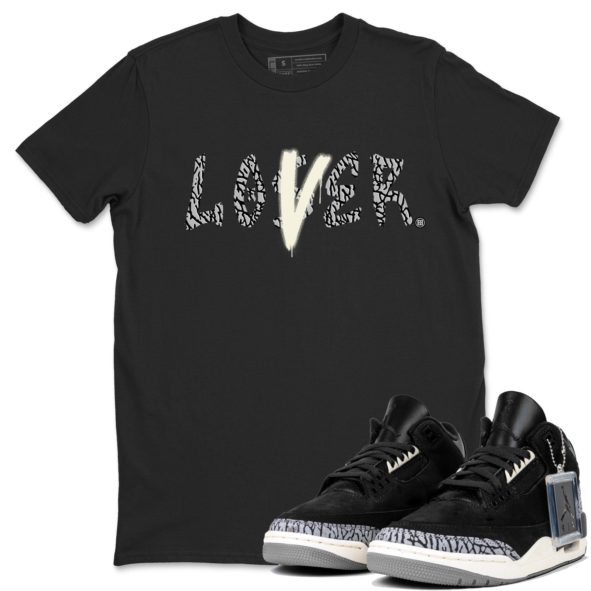 AJ3 Retro Off Noir shirt to match jordans Loser Lover sneaker tees Air Jordan 3 Off Noir SNRT Sneaker Tees Casual Crew Neck T-Shirt Unisex Black 1 T-Shirt