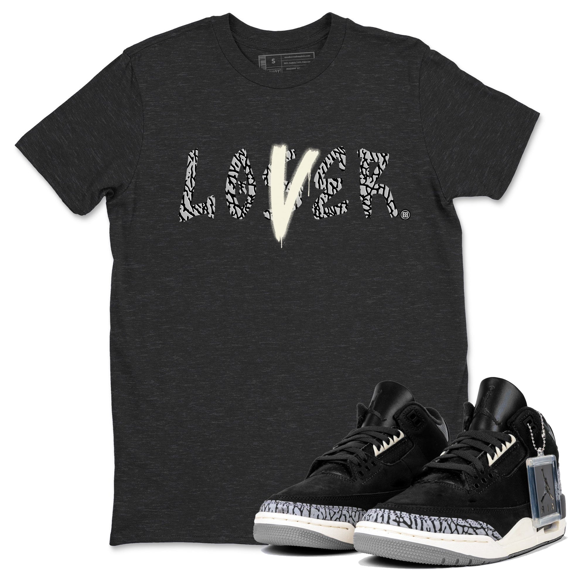 AJ3 Retro Off Noir shirt to match jordans Loser Lover sneaker tees Air Jordan 3 Off Noir SNRT Sneaker Tees Casual Crew Neck T-Shirt Unisex Charcoal Heather 1 T-Shirt