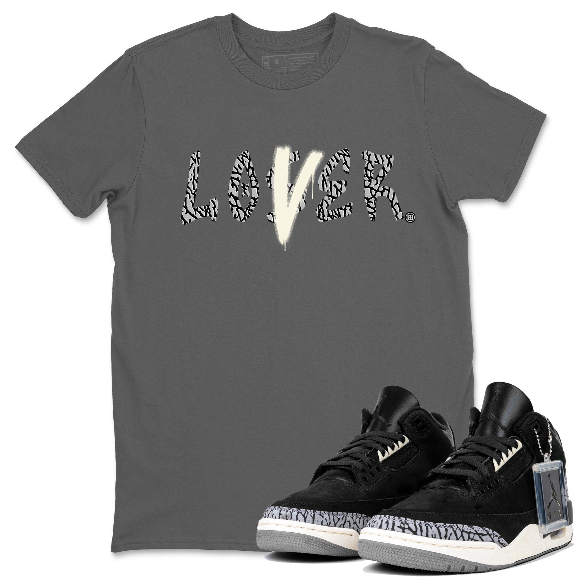 AJ3 Retro Off Noir shirt to match jordans Loser Lover sneaker tees Air Jordan 3 Off Noir SNRT Sneaker Tees Casual Crew Neck T-Shirt Unisex Cool Grey 1 T-Shirt