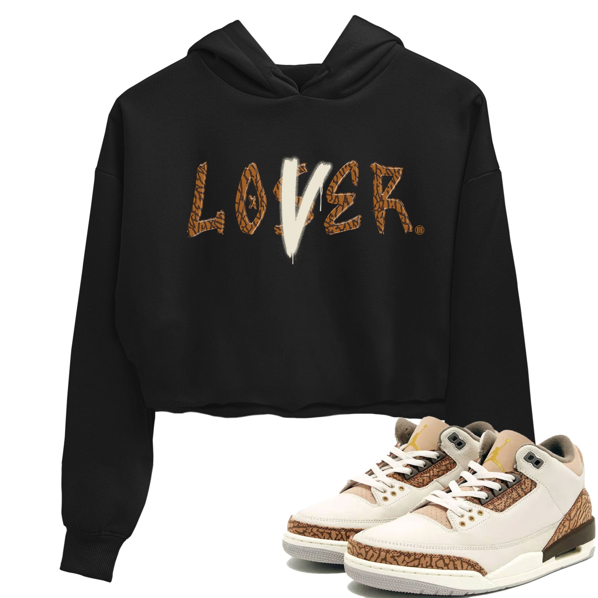 Air Jordan 3 Palomino shirt to match jordans Loser Lover sneaker tees Jordan 3 Retro Palomino SNRT Sneaker Release Tees Black 1 Crop T-Shirt
