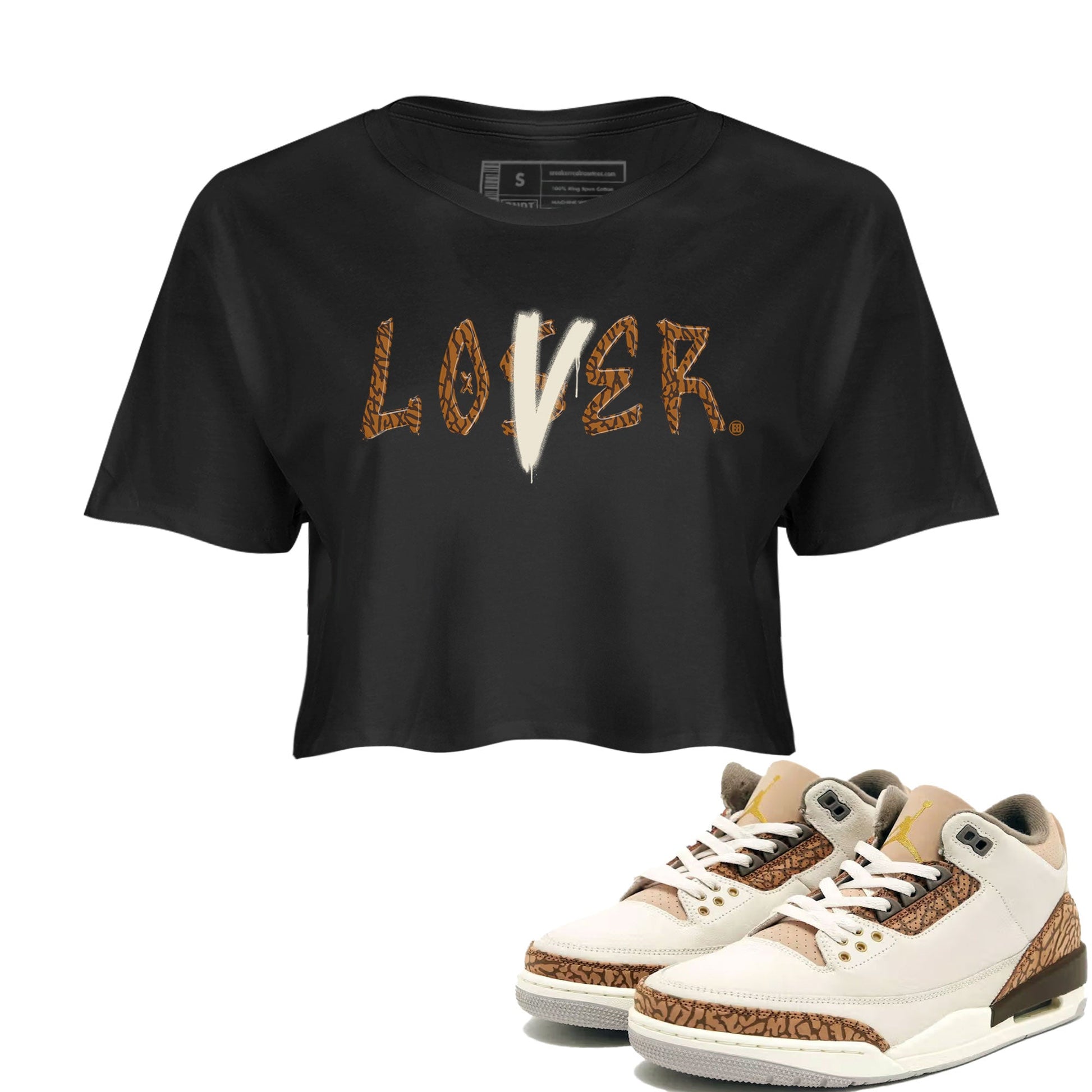 Air Jordan 3 Palomino shirt to match jordans Loser Lover sneaker tees Jordan 3 Retro Palomino SNRT Sneaker Release Tees Black 1 Crop T-Shirt