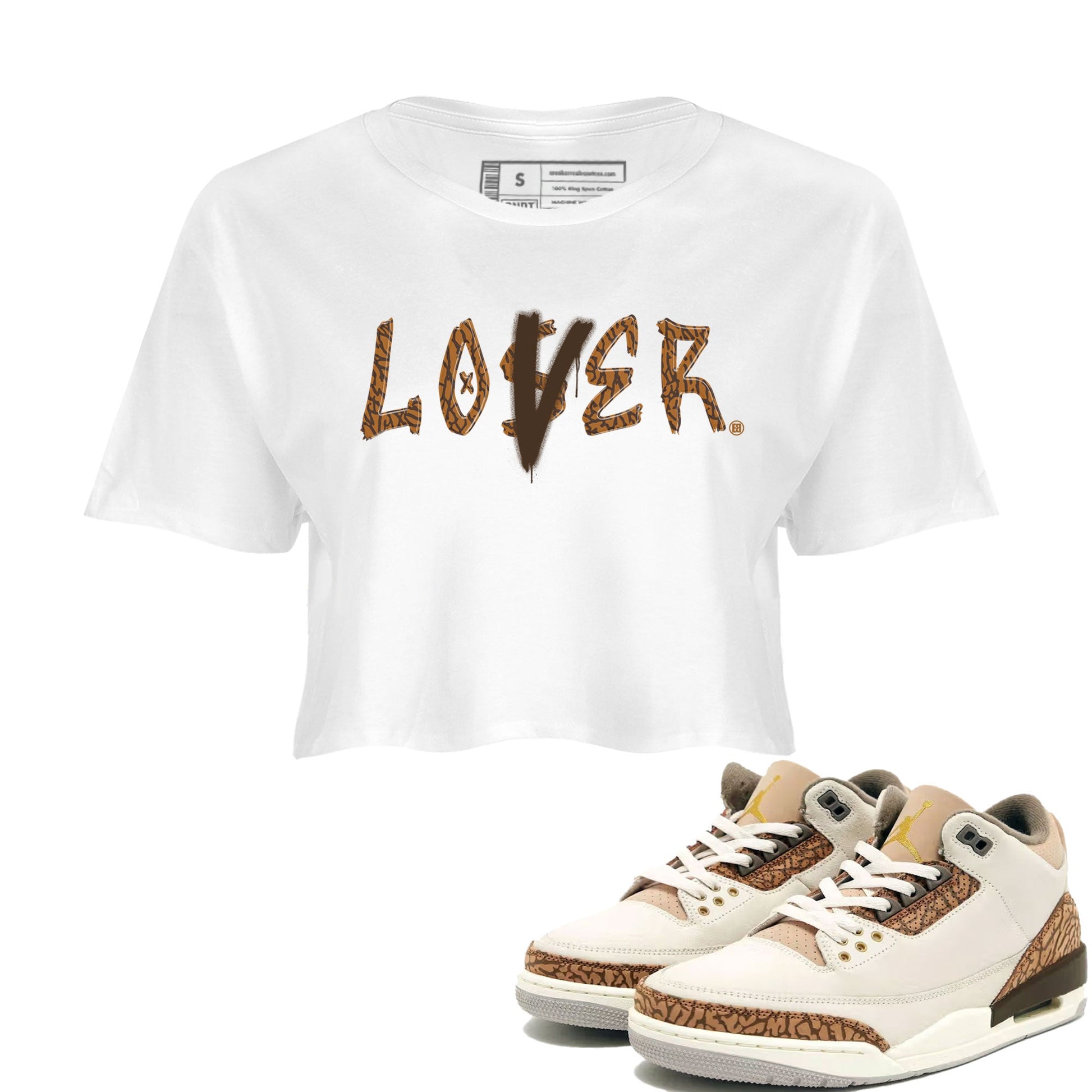 Air Jordan 3 Palomino shirt to match jordans Loser Lover sneaker tees Jordan 3 Retro Palomino SNRT Sneaker Release Tees White 1 Crop T-Shirt