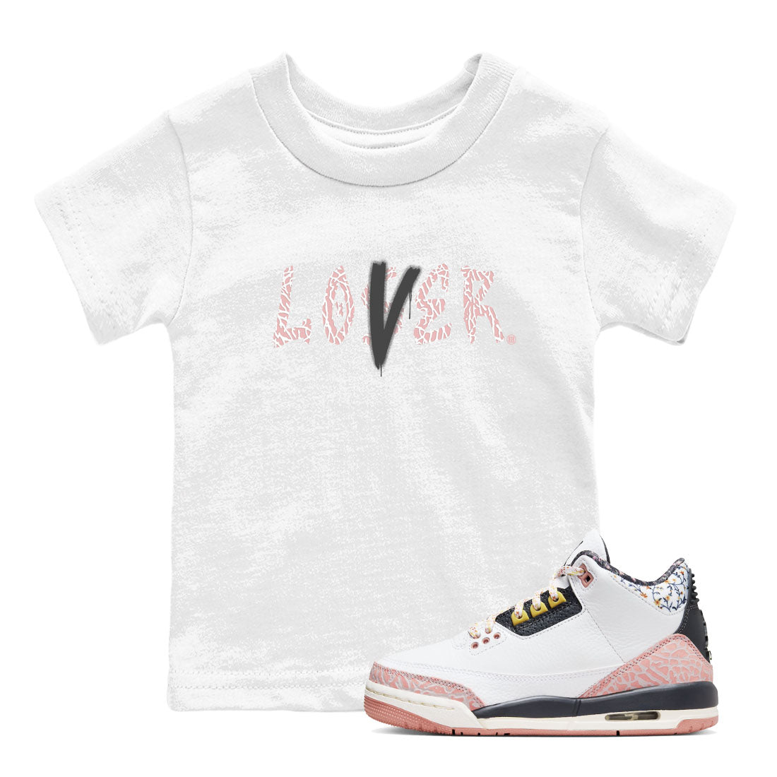 Air Jordan 3 GS Vintage Floral shirt to match jordans Loser Lover sneaker tees 3s Vintage Floral SNRT sneaker release tees baby toddler White 1 cotton Shirt