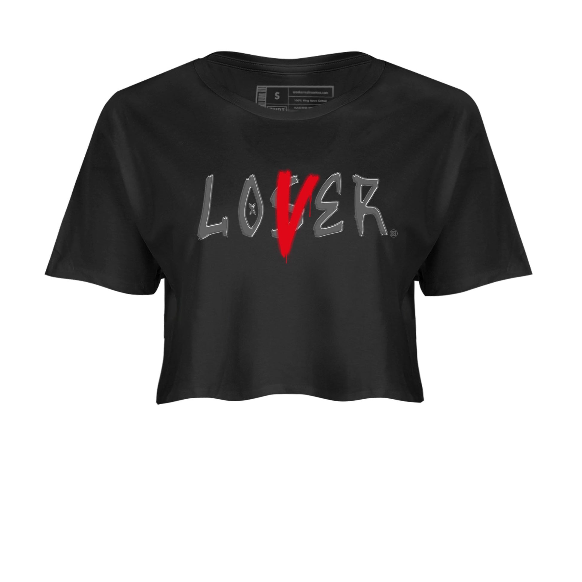 Air Jordan 4 Bred Reimagined shirt to match jordans Loser Lover sneaker tees 4s Bred Reimagined SNRT Sneaker Release Tees Black 2 crop length shirt