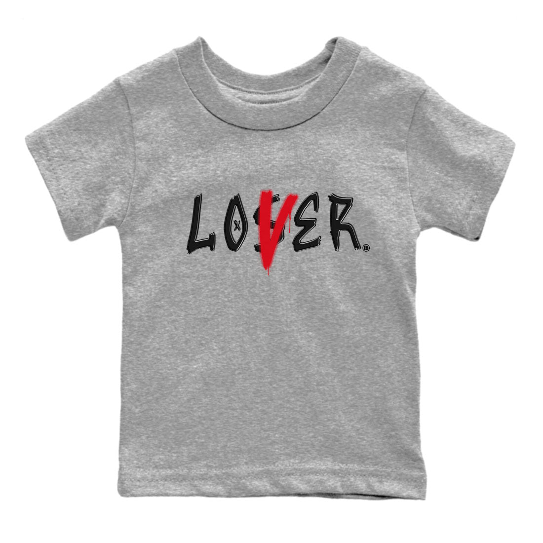 Air Jordan 4 Bred Reimagined shirt to match jordans Loser Lover sneaker tees 4s Bred Reimagined SNRT sneaker release tees baby toddler Heather Grey 2 cotton Shirt