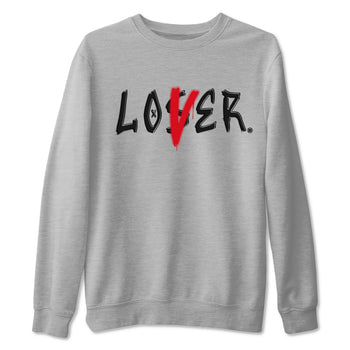 Air Jordan 4 Bred Reimagined shirt to match jordans Loser Lover sneaker tees 4s Bred Reimagined SNRT Sneaker Release Tees unisex cotton Heather Grey 2 crew neck shirt