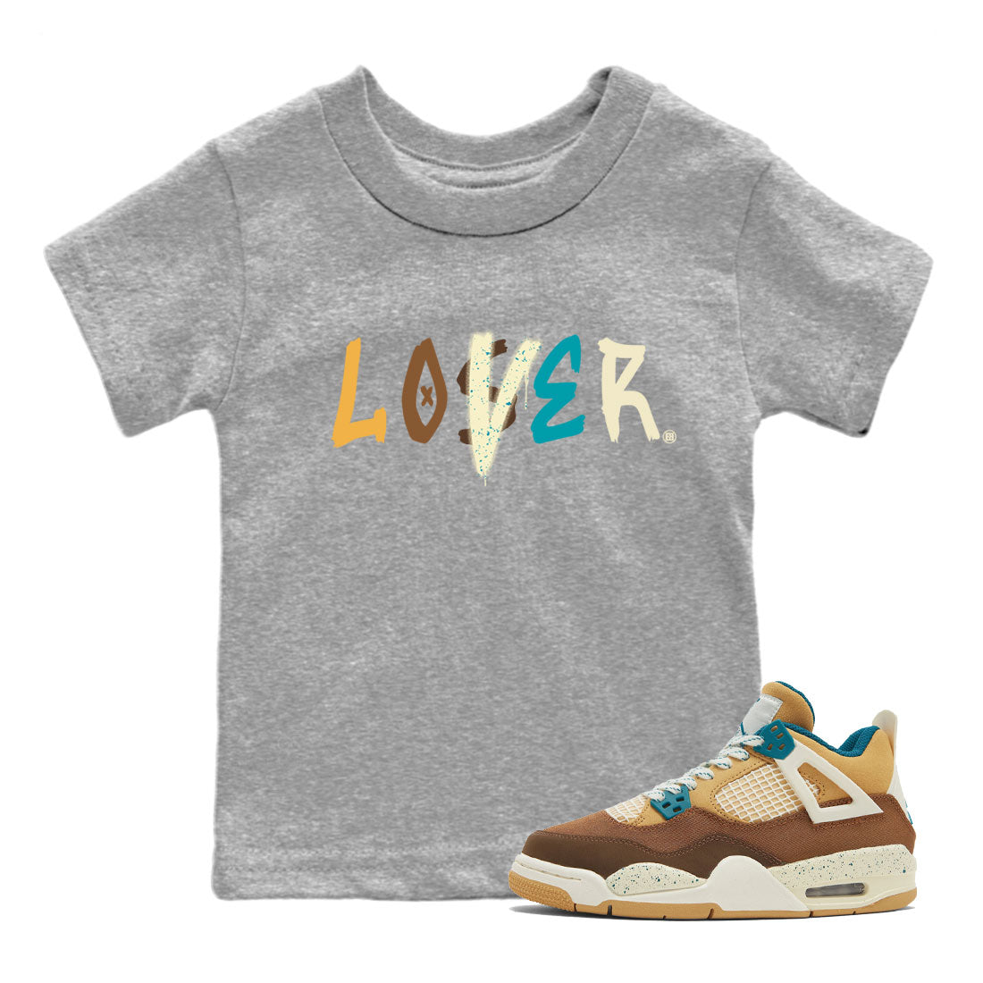 4s Cacao Wow shirt to match jordans Loser Lover sneaker tees Air Jordan 4 Cacao Wow SNRT Sneaker Release Tees Baby Toddler Heather Grey 1 T-Shirt