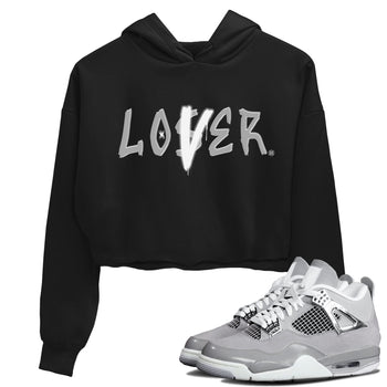 Air Jordan 4 Retro Frozen Moments shirt to match jordans Loser Lover sneaker tees AJ4 Frozen Moments SNRT Sneaker Release Tees Black 1 Crop T-Shirt