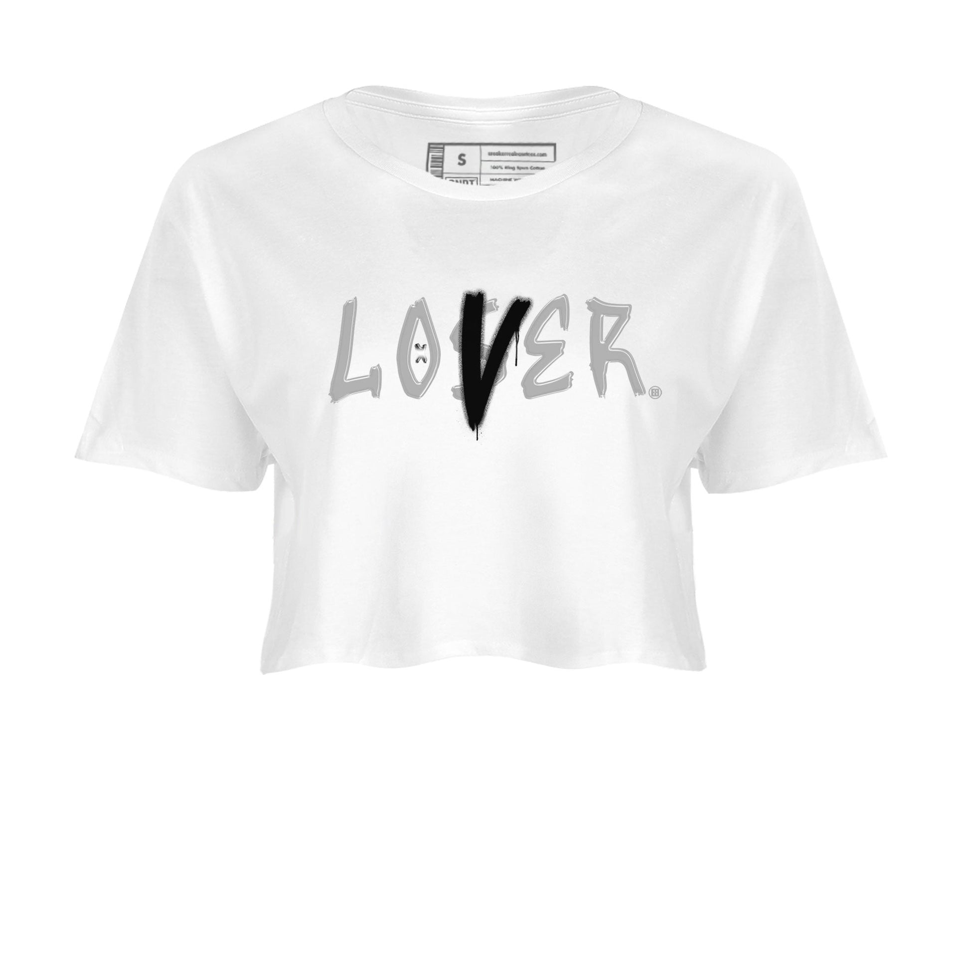 Air Jordan 4 Retro Frozen Moments shirt to match jordans Loser Lover sneaker tees AJ4 Frozen Moments SNRT Sneaker Release Tees White 2 Crop T-Shirt