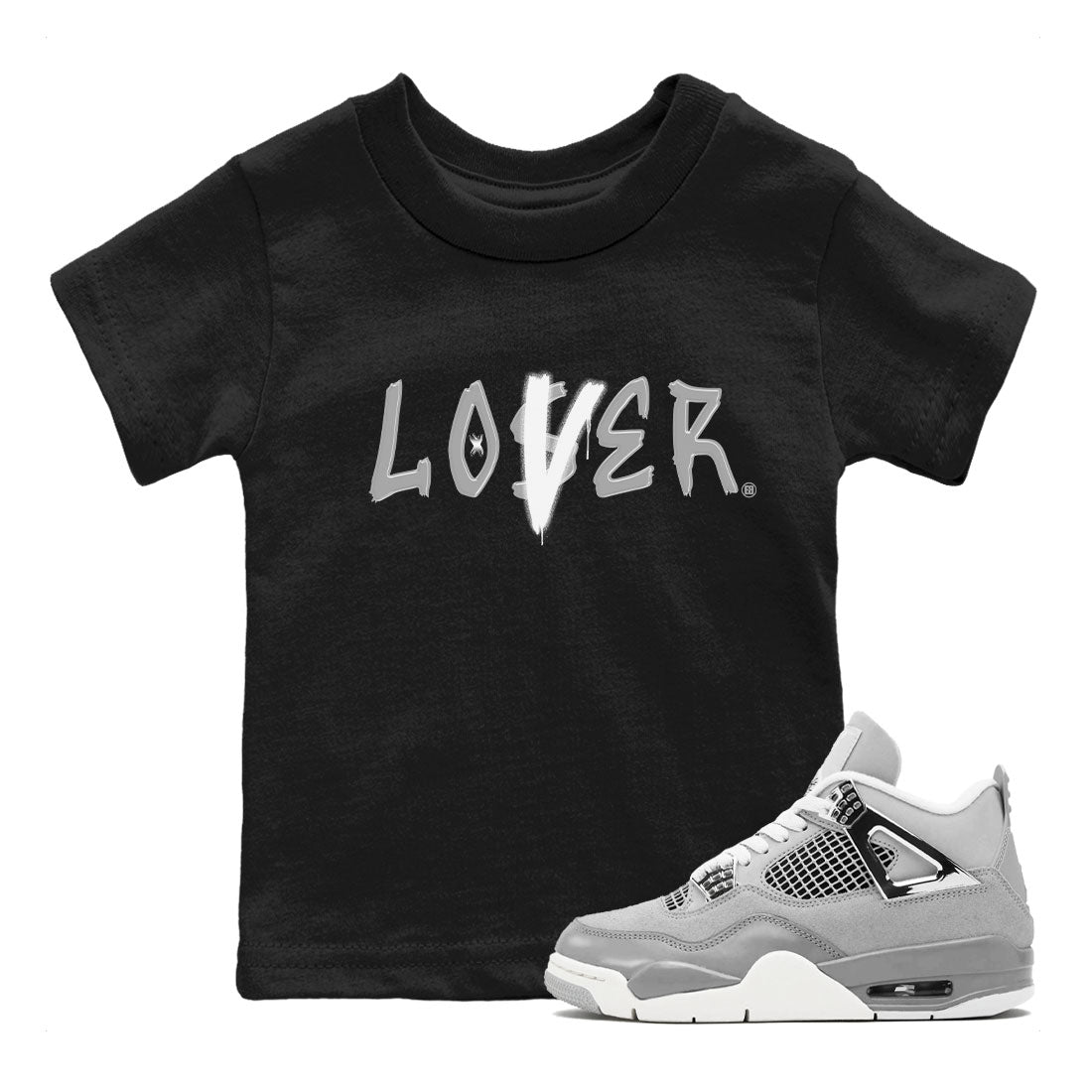 Air Jordan 4 Retro Frozen Moments shirt to match jordans Loser Lover sneaker tees AJ4 Frozen Moments SNRT Sneaker Release Tees Baby Toddler Black 1 T-Shirt