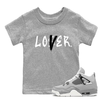 Air Jordan 4 Retro Frozen Moments shirt to match jordans Loser Lover sneaker tees AJ4 Frozen Moments SNRT Sneaker Release Tees Baby Toddler Heather Grey 1 T-Shirt
