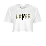 Air Jordan 4 Medium Olive shirt to match jordans Loser Lover sneaker match tees 4s Olive SNRT Sneaker Release Tees White 2 Crop T-Shirt