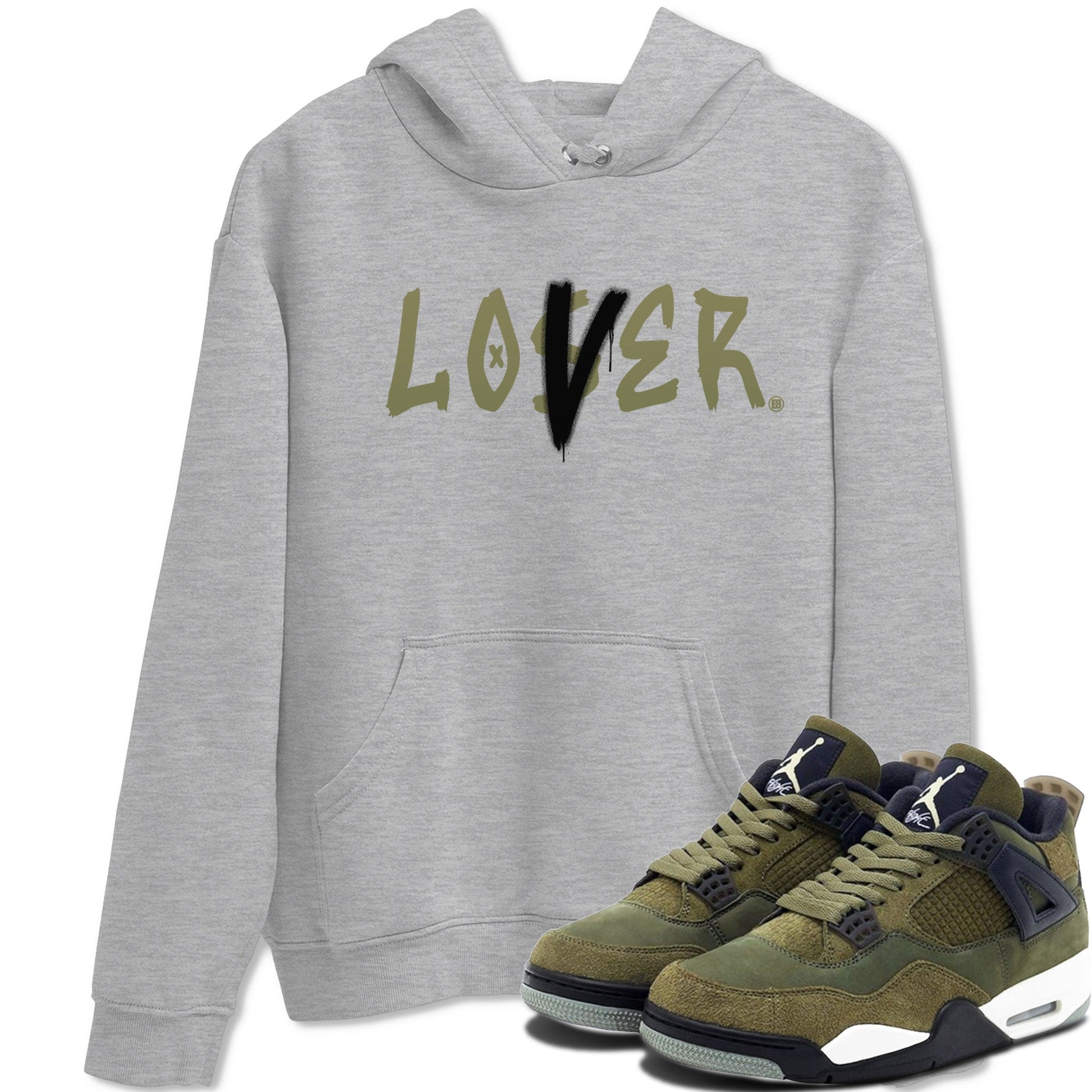 Air Jordan 4 Medium Olive shirt to match jordans Loser Lover sneaker match tees 4s Olive SNRT Sneaker Release Tees Unisex Heather Grey 1 T-Shirt