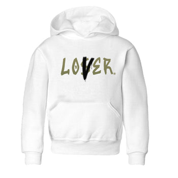 Air Jordan 4 Medium Olive shirt to match jordans Loser Lover sneaker match tees 4s Olive SNRT Sneaker Release Tees Baby Toddler White 2 T-Shirt