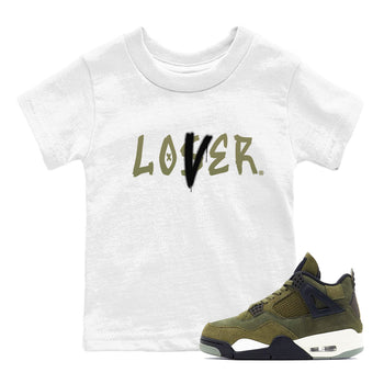 Air Jordan 4 Medium Olive shirt to match jordans Loser Lover sneaker match tees 4s Olive SNRT Sneaker Release Tees Baby Toddler White 1 T-Shirt