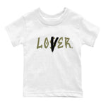 Air Jordan 4 Medium Olive shirt to match jordans Loser Lover sneaker match tees 4s Olive SNRT Sneaker Release Tees Baby Toddler White 2 T-Shirt