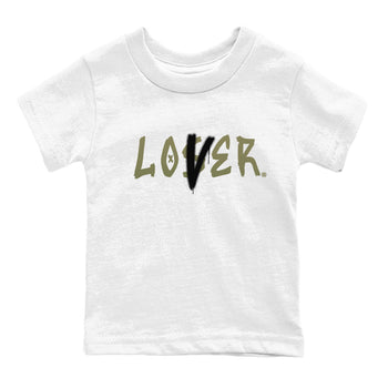 Air Jordan 4 Medium Olive shirt to match jordans Loser Lover sneaker match tees 4s Olive SNRT Sneaker Release Tees Baby Toddler White 2 T-Shirt