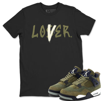 Air Jordan 4 Medium Olive shirt to match jordans Loser Lover sneaker match tees 4s Olive SNRT Sneaker Release Tees Unisex Black 1 T-Shirt