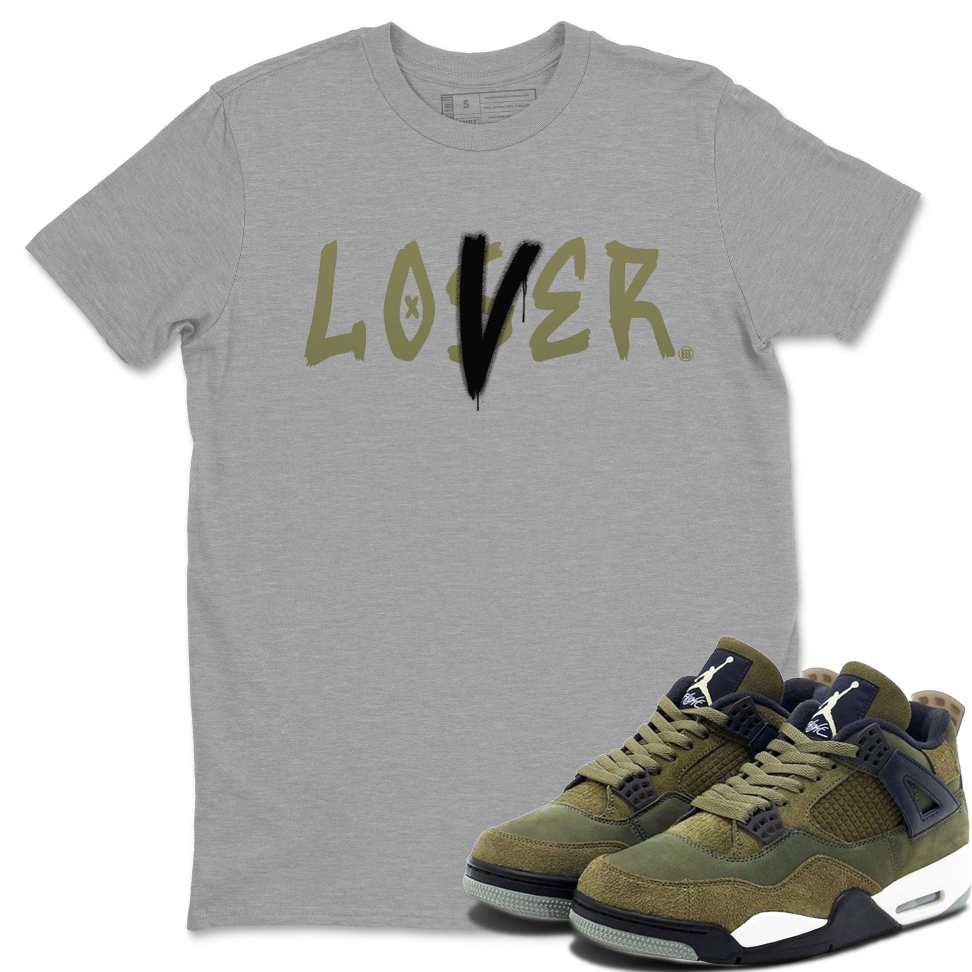 Air Jordan 4 Medium Olive shirt to match jordans Loser Lover sneaker match tees 4s Olive SNRT Sneaker Release Tees Unisex Heather Grey 1 T-Shirt