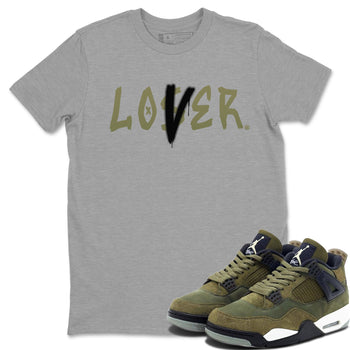 Air Jordan 4 Medium Olive shirt to match jordans Loser Lover sneaker match tees 4s Olive SNRT Sneaker Release Tees Unisex Heather Grey 1 T-Shirt