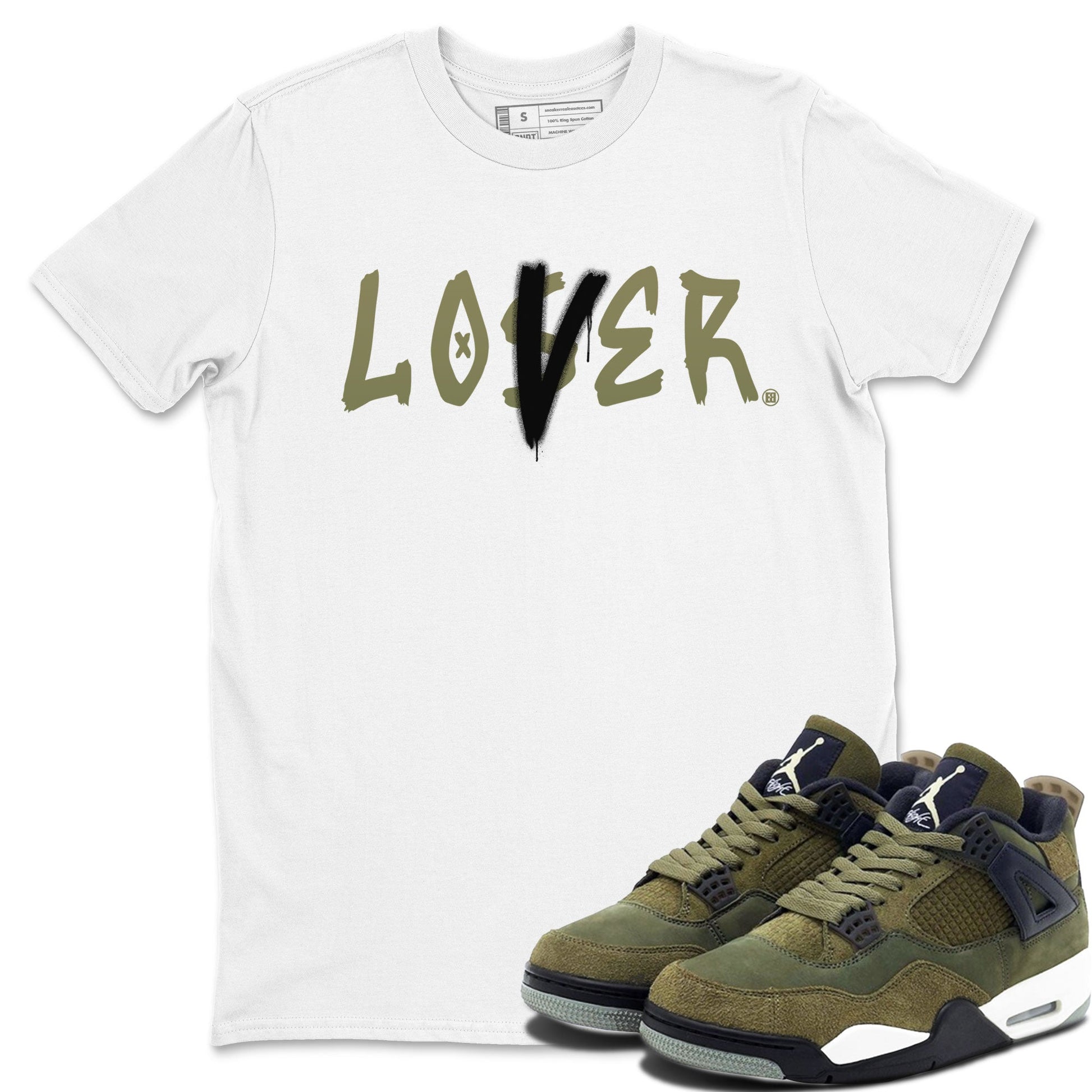 Air Jordan 4 Medium Olive shirt to match jordans Loser Lover sneaker match tees 4s Olive SNRT Sneaker Release Tees Unisex White 1 T-Shirt