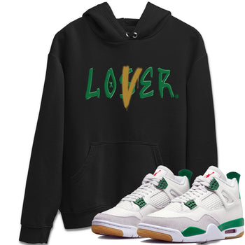 Air Jordan 4 Pine Green Sneaker Match Tees Loser Lover Sneaker Tees Nike SB x Jordan 4 Pine Green Sneaker Release Tees Unisex Shirts Black 1