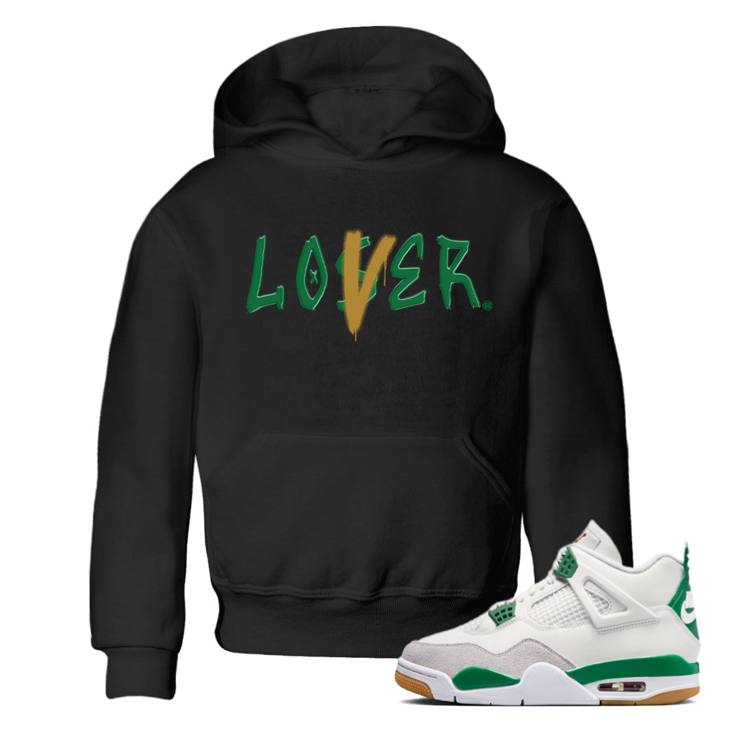Air Jordan 4 Pine Green Loser Lover Baby and Kids Sneaker Tees Nike SB x Jordan 4 Pine Green Kids Sneaker Tees Washing and Care Tip