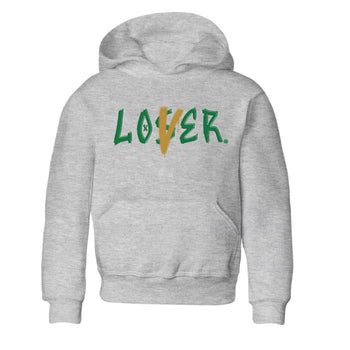 Air Jordan 4 Pine Green Sneaker Match Tees Loser Lover Sneaker Tees Nike SB x Jordan 4 Pine Green Sneaker Release Tees Kids Shirts Heather Grey 2