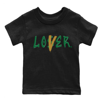 Air Jordan 4 Pine Green Sneaker Match Tees Loser Lover Sneaker Tees Nike SB x Jordan 4 Pine Green Sneaker Release Tees Kids Shirts Black 2