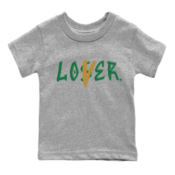 Jordan 4 Pine Green SB Sneaker Match Tees Loser Lover Sneaker Tees Nike SB x Jordan 4 Pine Green Sneaker Tees Sneaker Release Shirts Kids Shirts Heather Grey 2